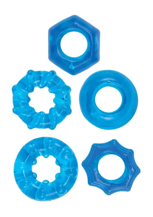 Nasstoys Enhancer 5-Piece Cock Ring Set Blue