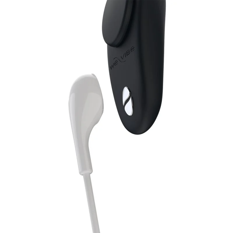Black and acqua We-Vibe Moxie+ clitoral vibe with remote