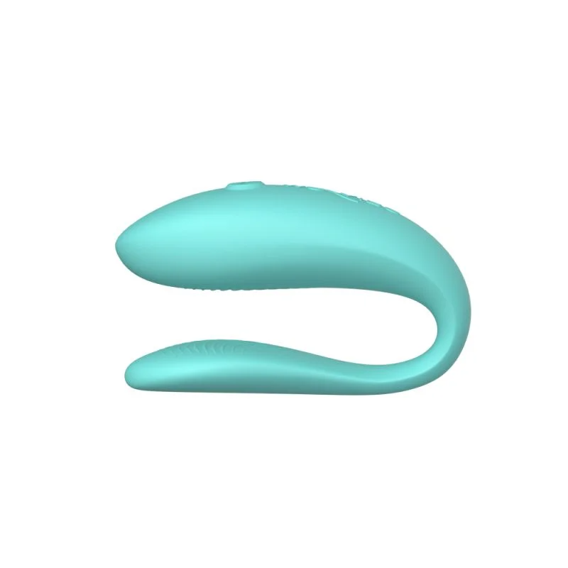 Ergonomic and quiet Sync Lite couples toy worn during sex