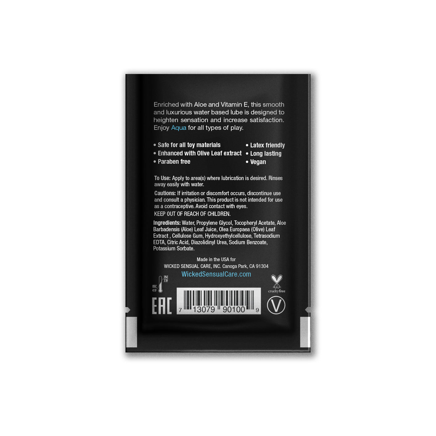 Wicked Aqua Lube Sachet - 3ml - 20 Packs