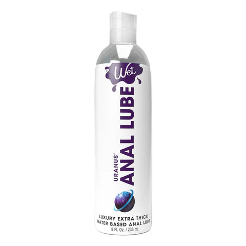 Bottle of Wet Anal Lube on a white background