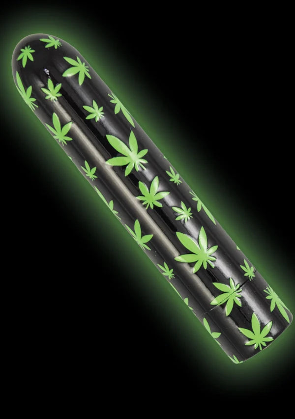 Nasstoys Glow Vibes Pocket – Mini Glow-in-the-Dark Vibrator with Cannabis Leaf Design