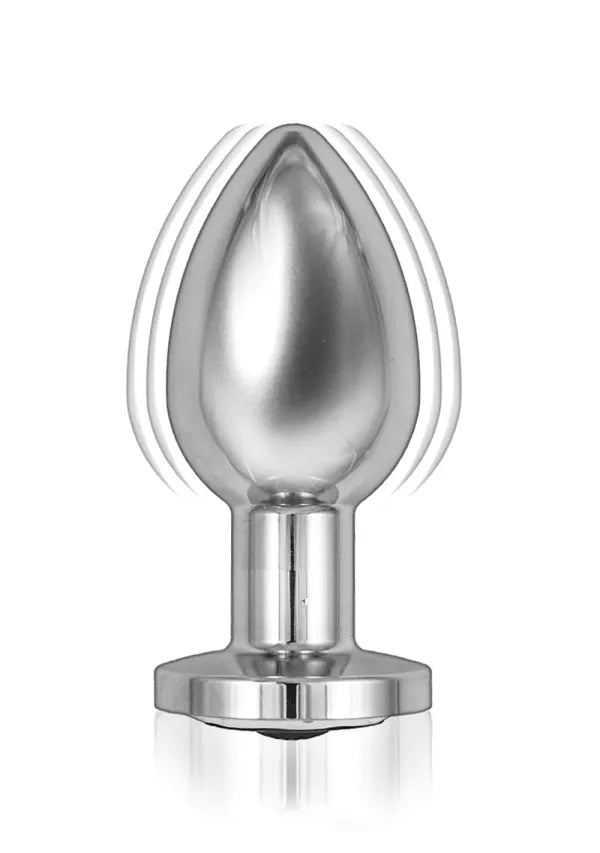 NassToys Ass-Sation Remote Vibrating Metal Plug - Silver