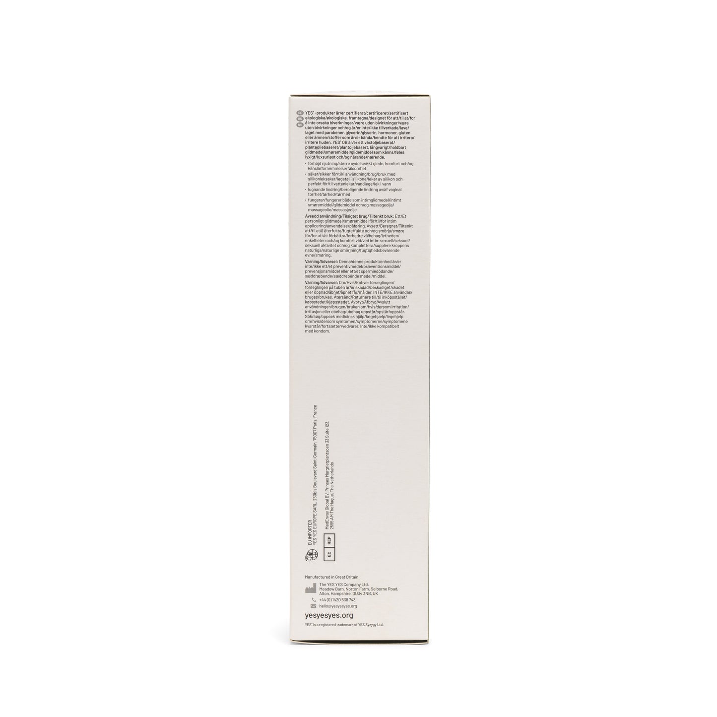 YES OB Oil Based Organic Lubricant - 140ml