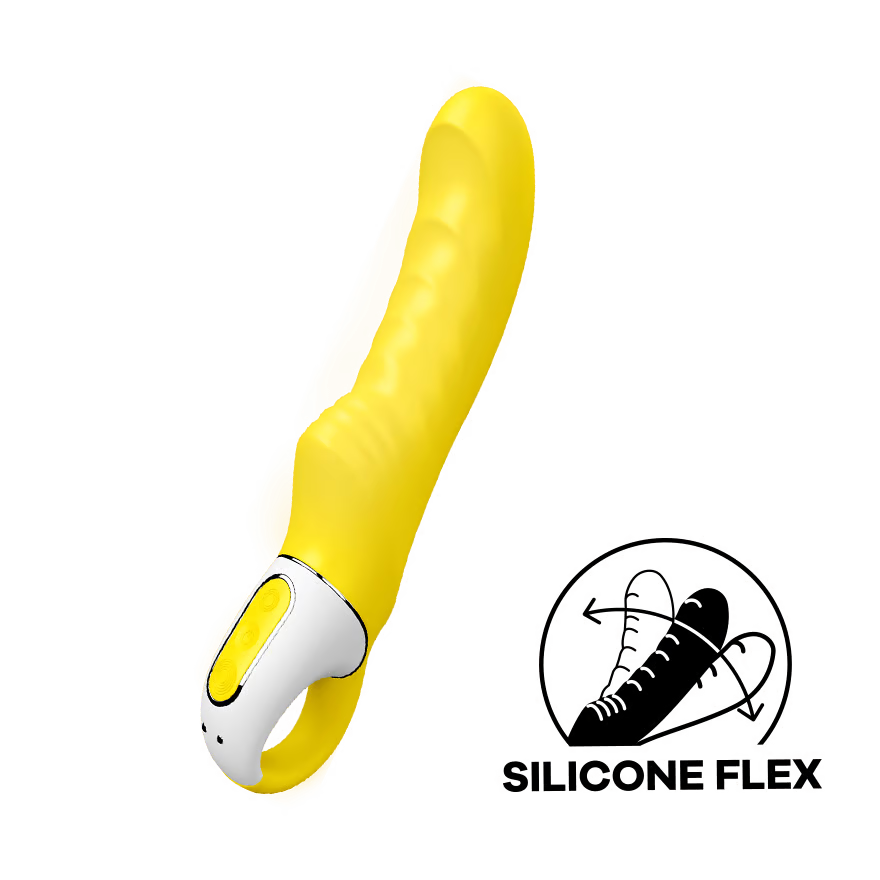 Satisfyer Yummy Sunshine – curved yellow G-spot vibrator with ribbed shaft