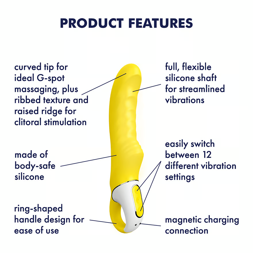Rechargeable waterproof G-spot vibrator in bright yellow