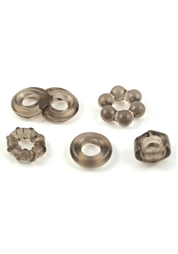 Nasstoys Enhancer Five-Piece Cock Ring Set Black
