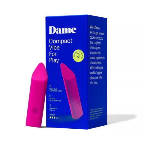 Dame Zig lipstick vibrator in Pink Plum with soft silicone tip