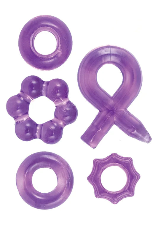 Nasstoys Enhancer Five-Piece Cock Ring Set Purple