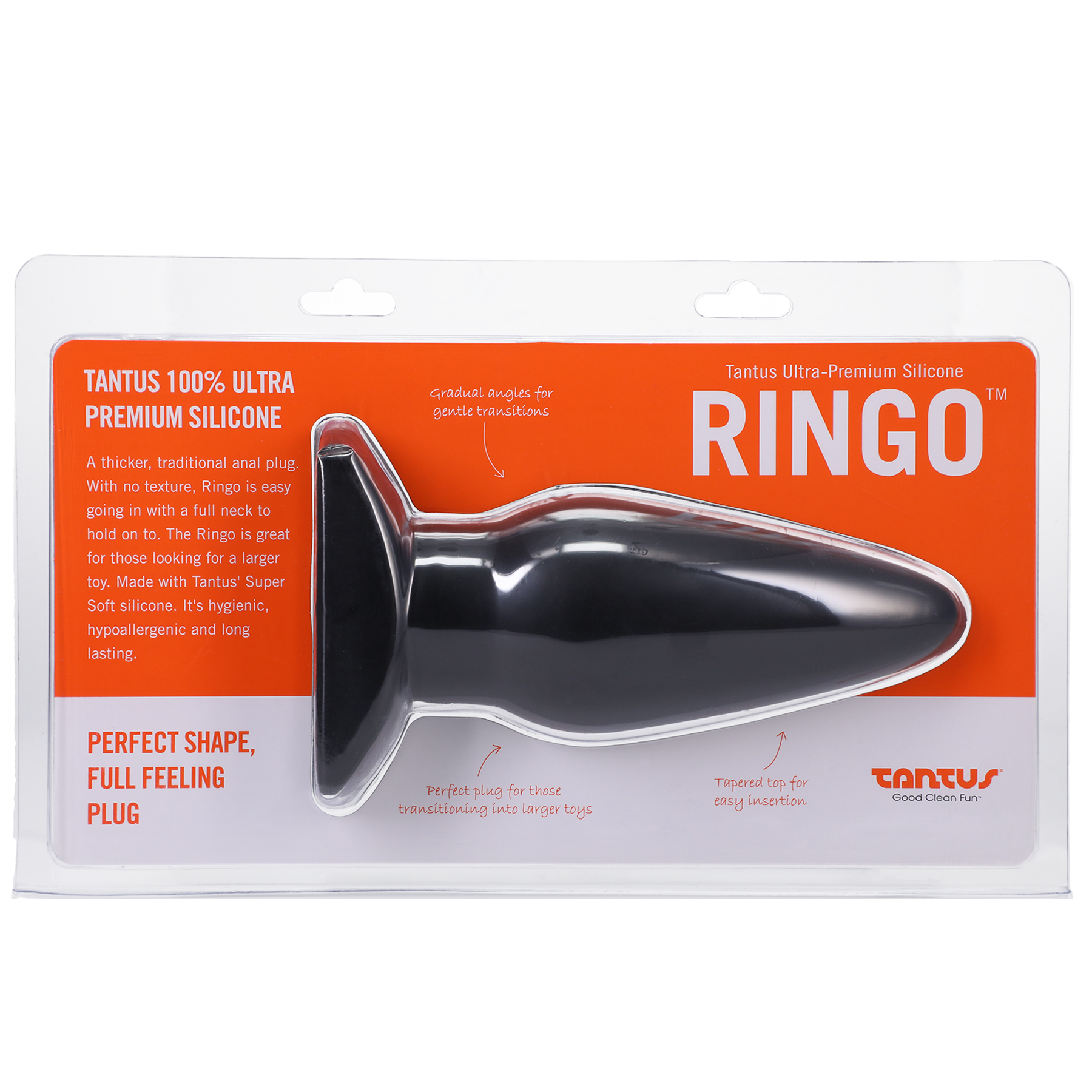 Large silicone butt plug for advanced users – Tantus Ringo full size view