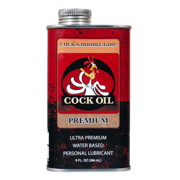 Cock Oil water-based lubricant 9 oz metal can with inner plastic liner