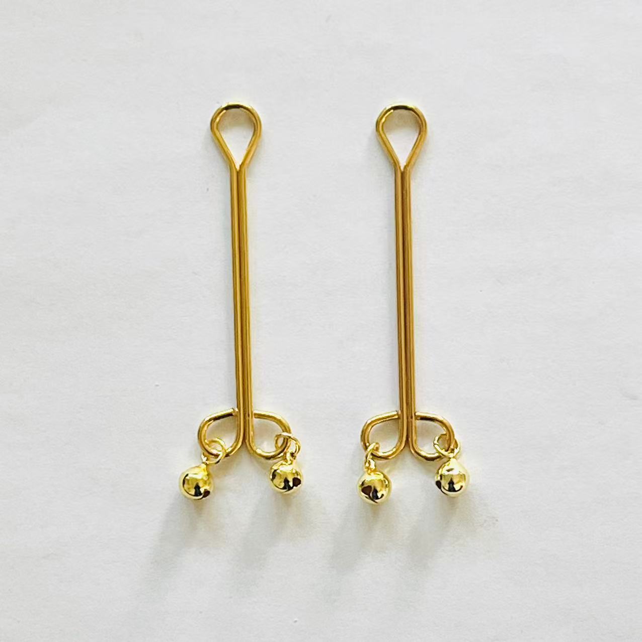 Minimalist Gold Nipple Clamps - Elegant Stainless Steel Pressure