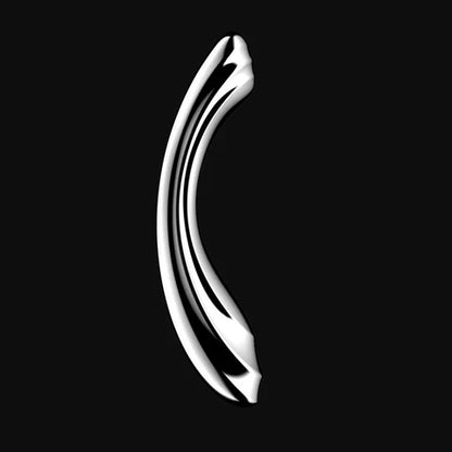 Satisfyer Pure Gravity 2 stainless steel curved dildo with rippled texture