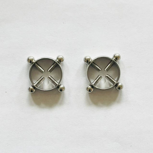 4-Screw Adjustable Nipple Press Rings – Stainless Steel