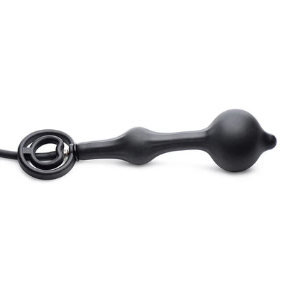 Devils Rattle Inflatable Silicone Anal Plug with Cock and Ball Ring