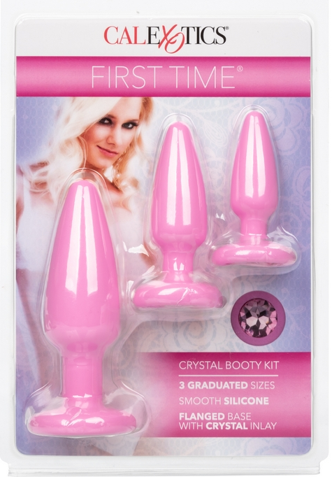 CalExotics First Time Crystal Booty Kit – 3-piece beginner anal plug 