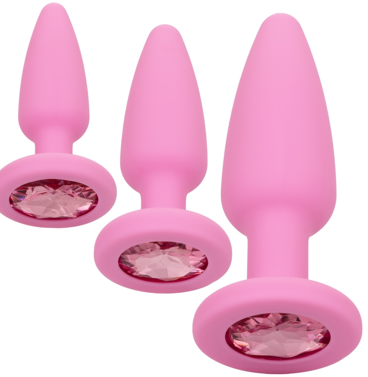 CalExotics First Time Crystal Booty Kit – 3-piece beginner anal plug 