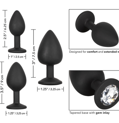 CalExotics Silicone Gem Anal Kit – 3-piece anal plug training se