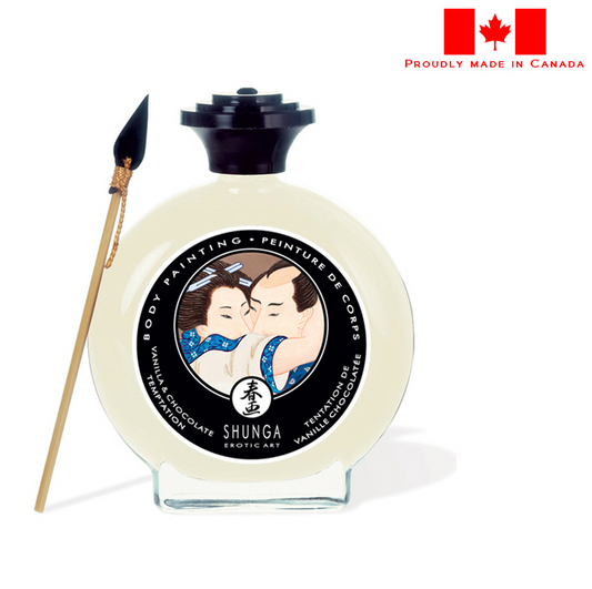 Shunga Vanilla & Chocolate Edible Body Paint with brush