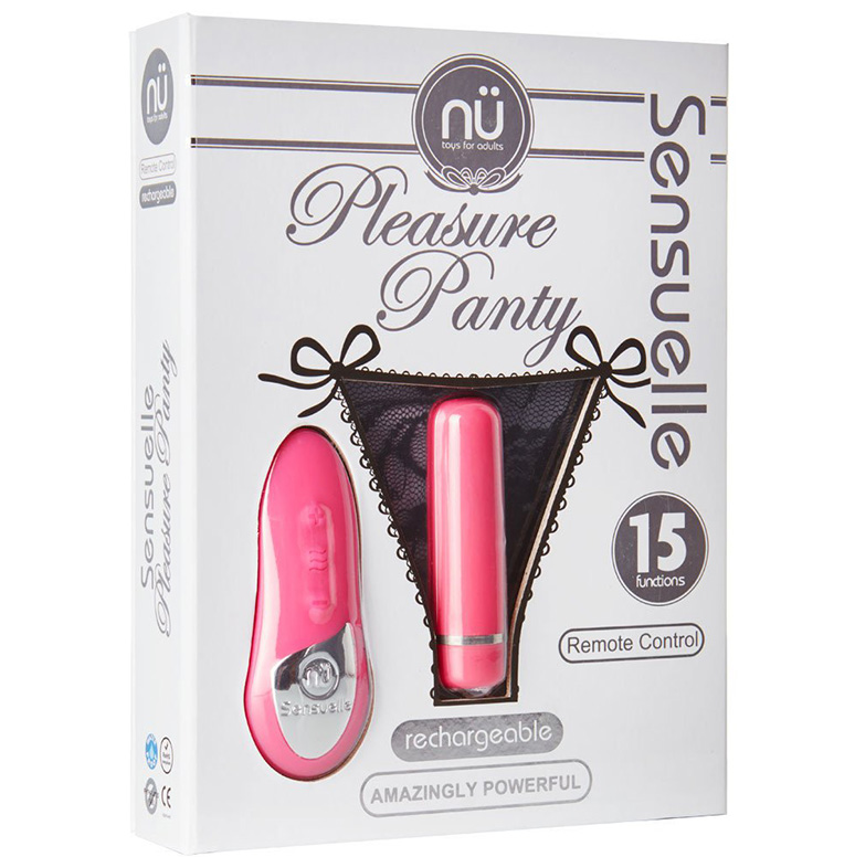  nü Sensuelle Pleasure Panty – Black lace remote vibrator with matching adjustable panties