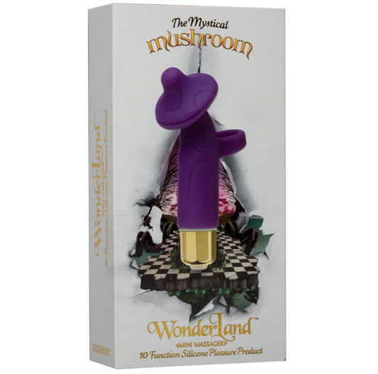 Doc Johnson Wonderland Mystic Mushroom – Mini clitoral massager with silicone cap and 10 functions