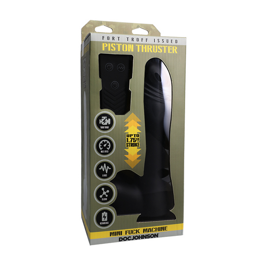 Doc Johnson Fort Troff Piston Thruster – Thrusting stroker with liquid silicone entry and remote control