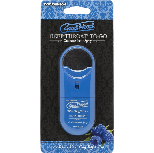 Doc Johnson GoodHead To-Go Deep Throat Spray Blue Raspberry