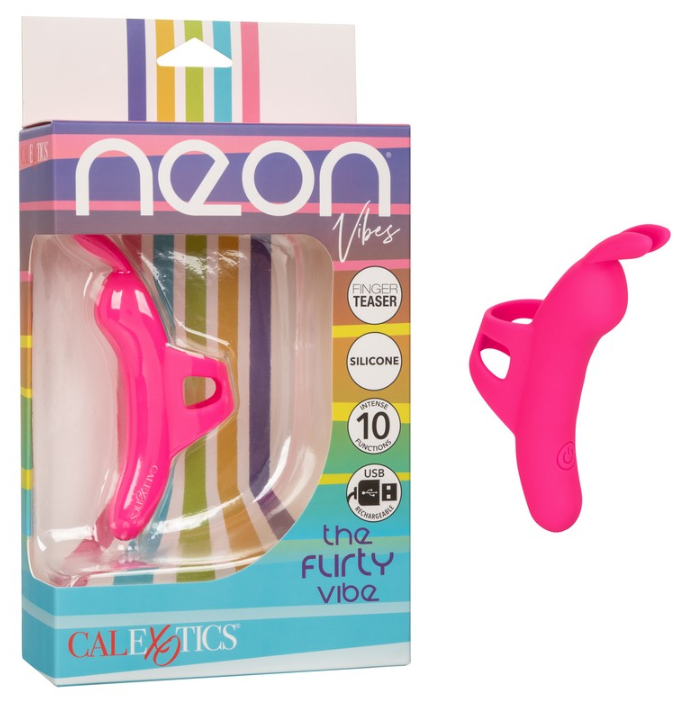 Neon Vibes Flirty Bunny-Ear Finger Vibrator – Pink