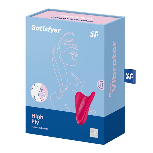 Satisfyer High Fly Finger Vibrator in mint green with curved wing design