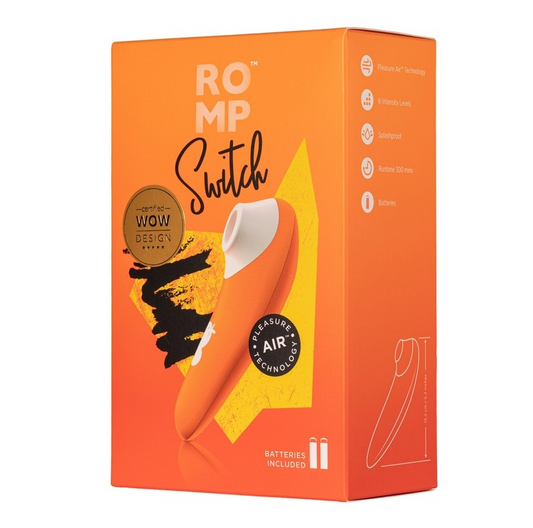 ROMP Switch Clitoral Stimulator in orange with silicone suction head