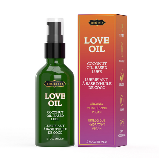 Kama Sutra Love Oil Coconut – Organic intimacy oil with pump bottle, 2 oz  | PurpleNight.ca