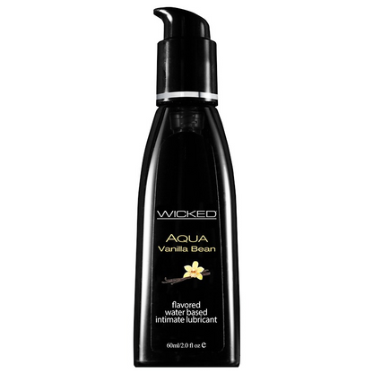 Wicked Aqua Vanilla Bean Flavored Lube – 2oz kissable water-based lubricant with smooth vanilla flavor