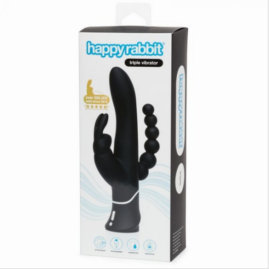 Happy Rabbit Triple Curve Black – 3-Motor G-Spot, Clitoral & Anal Vibrator