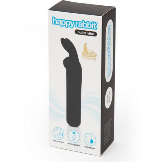 Happy Rabbit Rechargeable Bullet with Flexible Bunny Ears for Clitoral Stimulation