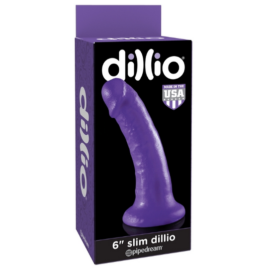 Pipedream Dillio Slim Purple 6″ with Suction Cup Base