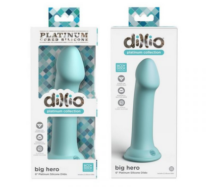 Two packages of Dillio 'big hero' silicone product on a white background