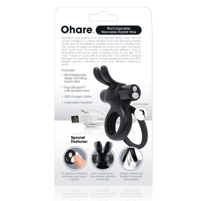 Screaming O Charged Ohare Vooom Mini Vibe – Wearable Rabbit Vibrator - Black  / Pink
