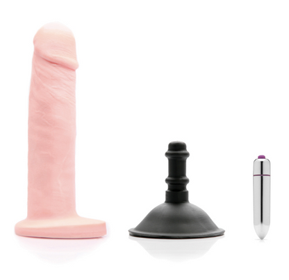 Tantus – Alan Vibrating O2 Dual Density Dildo Kit – Cream