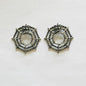 Pair of spider web-shaped metal nipple rings 
