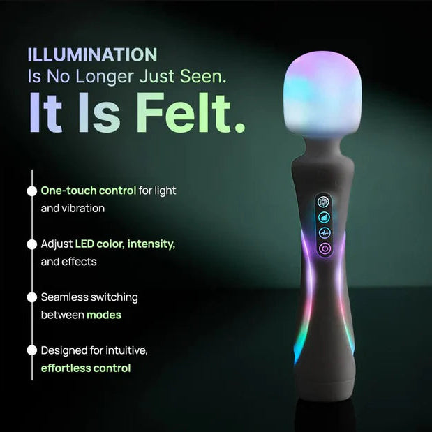 Illumination Wand app-controlled RGB wand vibrator with silicone body