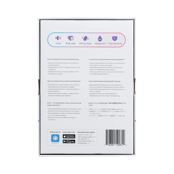 Lovense Hush 2 (1.75 inch) App-Controlled Vibrating Butt Plug
