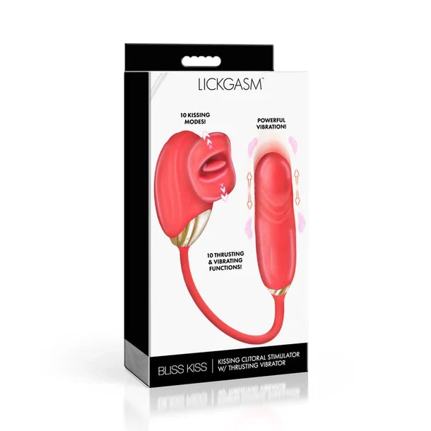 XR Lickgasm Bliss Kiss Clitoral Stimulator with Thrusting Vibrator
