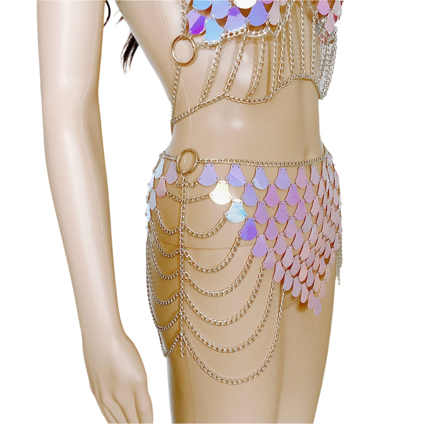 Holographic Chainmail Bikini Set