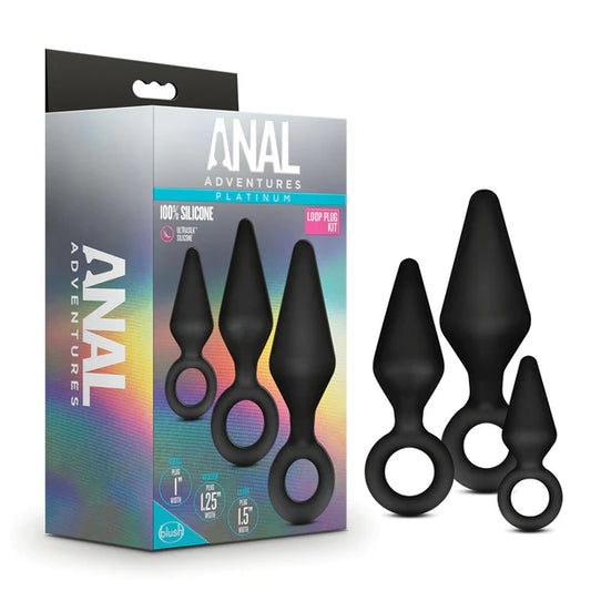 Anal Adventure Silicone Loop Plug Kit - 3pc Training Set