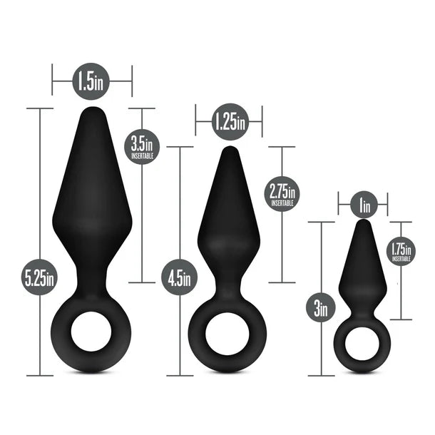 Anal Adventure Silicone Loop Plug Kit - 3pc Training Set