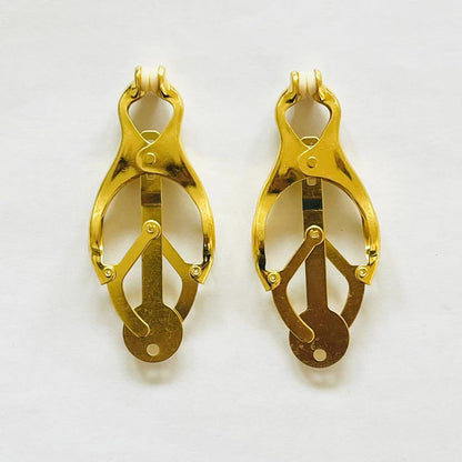 Gold Clover Nipple Clamps – Adjustable Pressure BDSM Jewelry for Intense Play