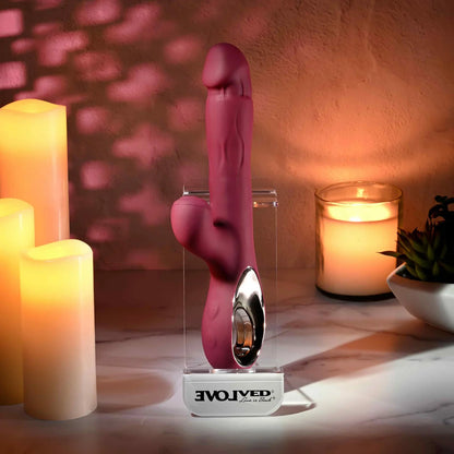 Evolved Bursting with Pleasure Inflatable Dual-Stimulation Vibrator
