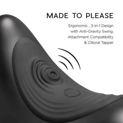 Cowgirl Saddle Machine riding-style device with interchangeable attachments and wireless remote