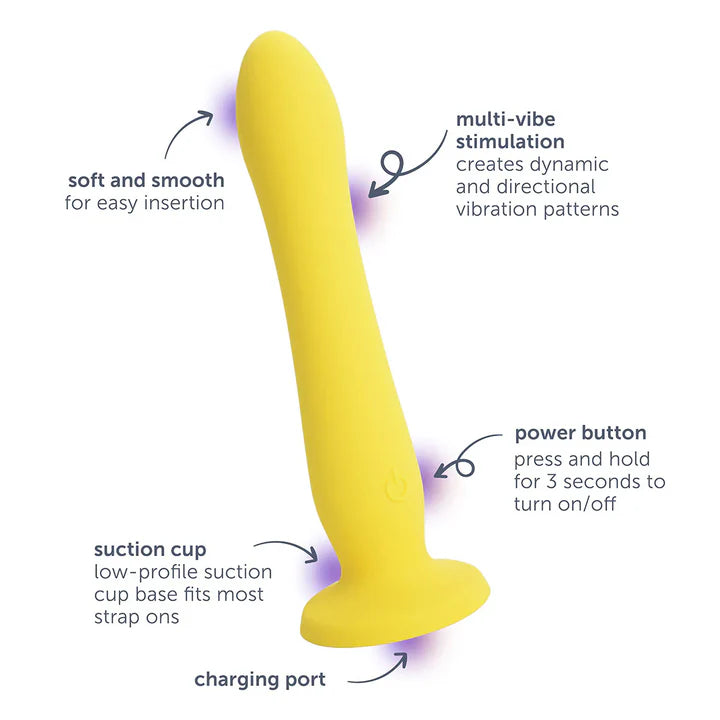 plusOne Luxe Ripple Multi-Vibe suction cup dildo made from body-safe silicone