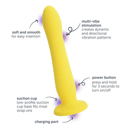 plusOne Luxe Ripple Multi-Vibe suction cup dildo made from body-safe silicone